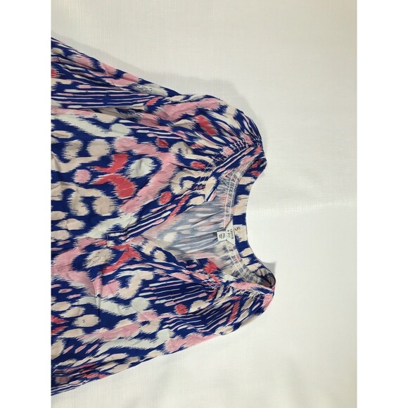 Crown Ivy Floral Blouse Womens Long Flared Sleeve V Neck Top Size PXL - Picture 3 of 7